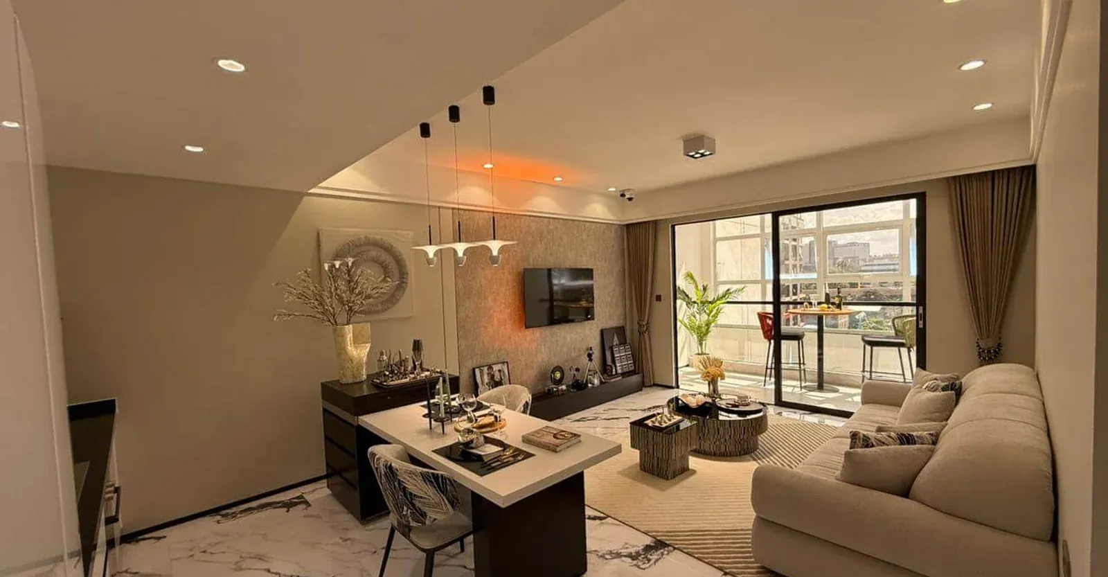 Luxury serviced apartment living room in Nairobi